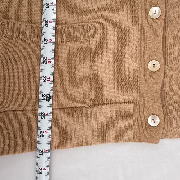 Jumper 1234 V-Neck Relaxed Fit Pocket Button Cardigan Tan Women's Sz 4 US Large - Picture 8 of 9